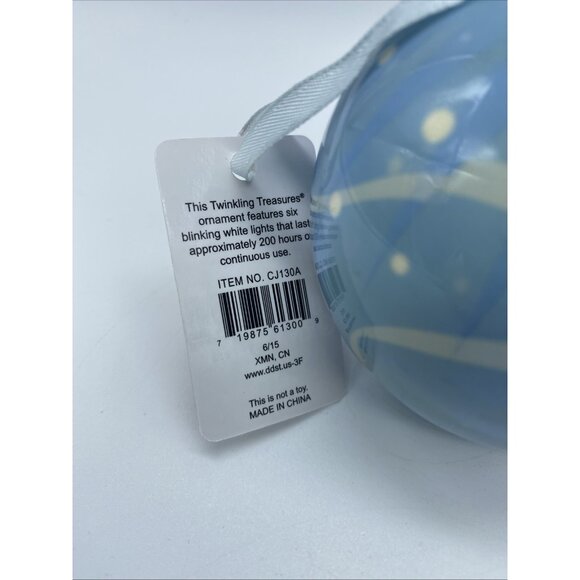 Twinkling Treasures 3D Blinking Christmas Ornament Born Aviation Pilot 3" Round - Picture 5 of 11